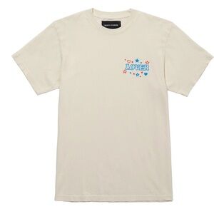 Bianca Chandon Cream White Lover Crewneck Short Sleeve Tee Shirt Size Small
